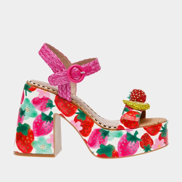 NEW Betsey Johnson Cheyne heeled platform sandals - Picture 7 of 9